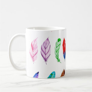 Waterverf veren: mooi Collecties Vintage. Koffiemok