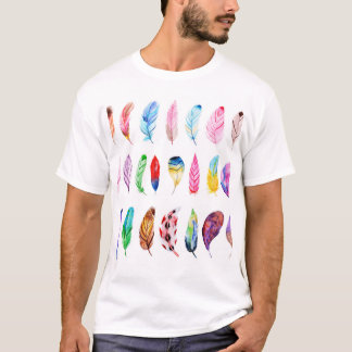 Waterverf veren: mooi Collecties Vintage. T-shirt