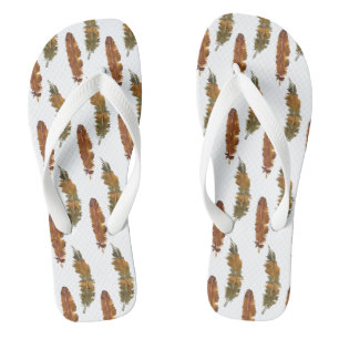 Waterverf veren teenslippers