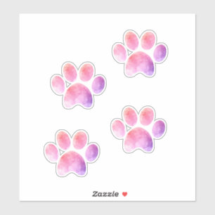 Waterverf verf afdrukken, honden, katten sticker