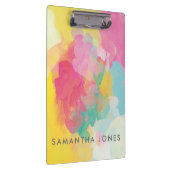 Waterverf Verf Roze Geel Blauw Deeg Klembord (Rechts)