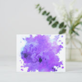 Waterverf Verf Splotches - Paars Briefkaart (Staand voorkant)