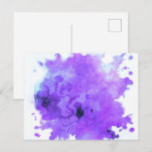 Waterverf Verf Splotches - Paars Briefkaart (Voorkant / Achterkant)
