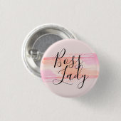 Waterverf Verf Strokes Boss Lady Ronde Button 3,2 Cm (Voorkant /achterkant)