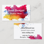 waterverf verf visitekaartje (Voorkant / Achterkant)