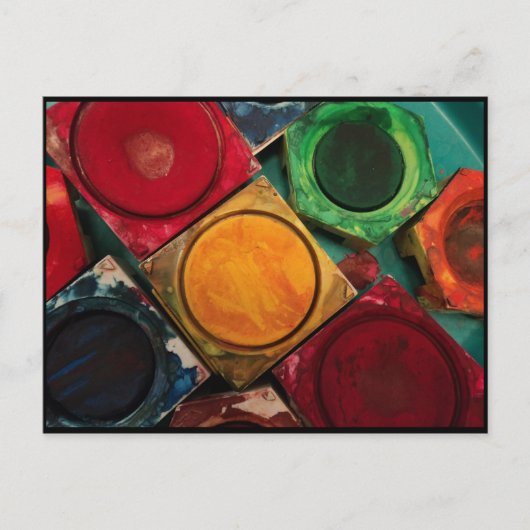 Waterverf verfdoos palet briefkaart (Voorkant)