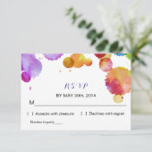 Waterverf verfspatten Weddenschap R S V P Reply Ca RSVP Kaartje (Staand voorkant)