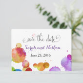 Waterverf verfsplatten Opslaan Datum Save The Date (Staand voorkant)