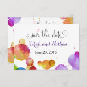 Waterverf verfsplatten Opslaan Datum Save The Date (Voorkant / Achterkant)