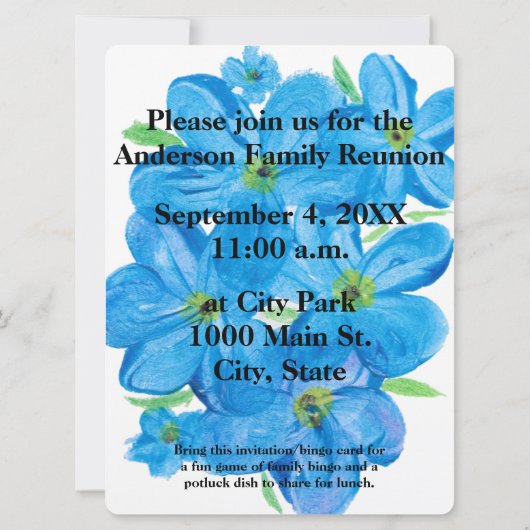 Waterverf vergeet-me-niet bloemen (Achterkant)