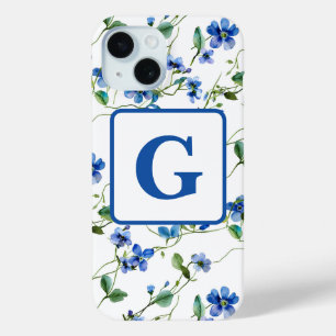 waterverf vergeet me niet bloemetjes Monogram