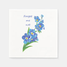 Waterverf "Vergeet mij niet"  Blauwe Bloem kunst