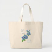 Waterverf vergeet mij niet Bloem en Schrift Grote Tote Bag (Voorkant)