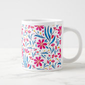 Waterverf verheffend bloemmotief extra grote beker (Rechts)