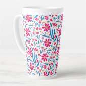 Waterverf verheffend bloemmotief latte mok (Linkerhoek)