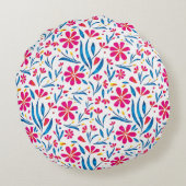 Waterverf verheffend bloemmotief rond kussen (Achterkant)