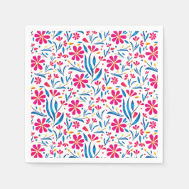 Waterverf verheffend bloemmotief servet