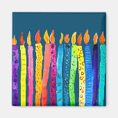 Waterverf verjaardagskaarsen magneet (Voorkant)