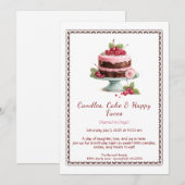 Waterverf verjaardagstaart - Chocolade Kaart (Voorkant / Achterkant)