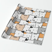 Waterverf verkuilt kleine kattenkattenbakken cadeaupapier (Uitgerold)