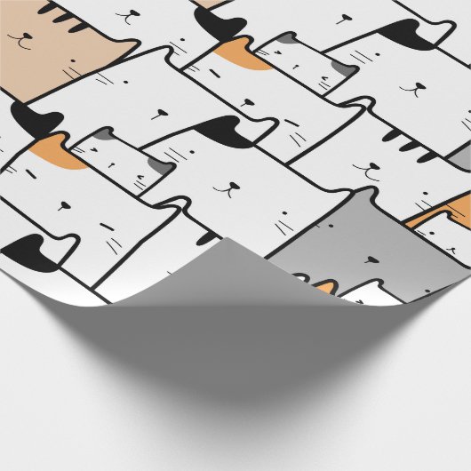 Waterverf verkuilt kleine kattenkattenbakken cadeaupapier (Hoek)