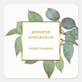 Waterverf verlaat botanisch professioneel label (Voorkant)