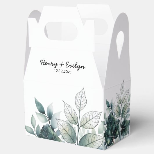 Waterverf verlaat ontwerp bruiloft gunst dozen bedankdoosjes (Geopend)