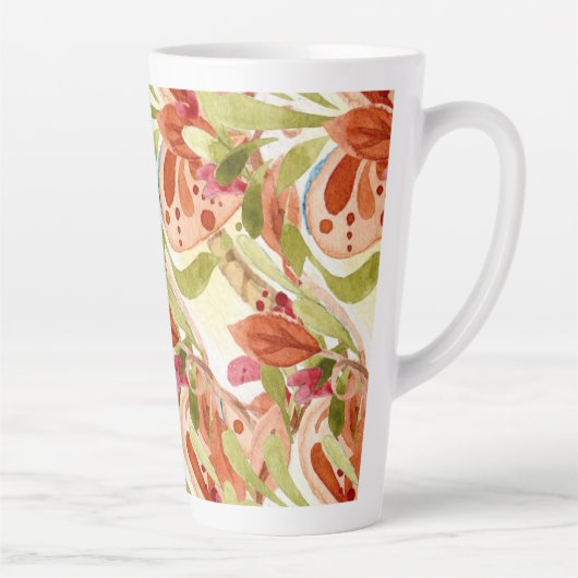 Waterverf verliest roze en grijs groen latte mok (Rechts)