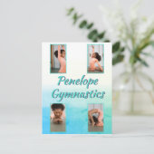 Waterverf Verloop Aangepaste naam, sport en foto Briefkaart (Staand voorkant)