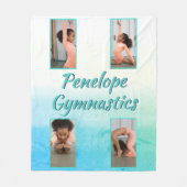 Waterverf Verloop Aangepaste naam, sport en foto Fleece Deken (Voorkant)