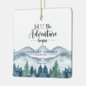 Waterverf Verloving Keepsake Keramisch Ornament (Links)