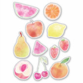 Waterverf vers fruit sticker (Voorkant)