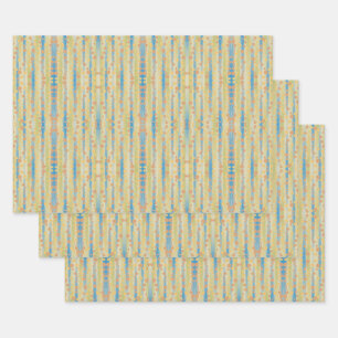 Waterverf - Verticaal striped Polka Dots Patroon Inpakpapier Vel