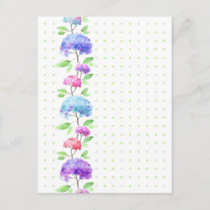 Waterverf verticale naadloze patroonrand briefkaart