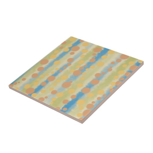 Waterverf Verticale striped Polka Dots Tegeltje (Zijkant)