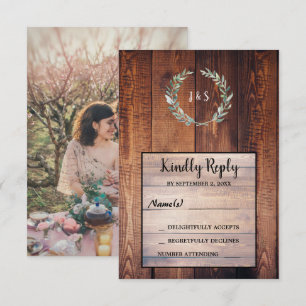 Waterverf vertrekt op barnenhouten foto Wedding RS Kaart