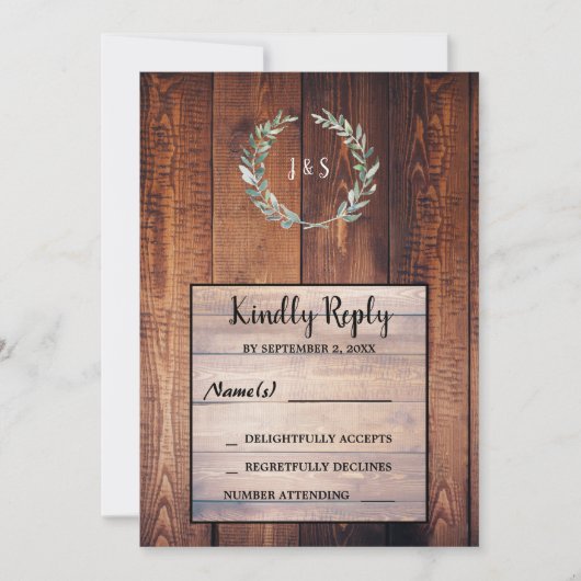 Waterverf vertrekt op barnenhouten foto Wedding RS Kaart (Voorkant)