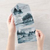 Waterverf vervagen in het Lakehouse All In One Uitnodiging (Afscheurbaar)