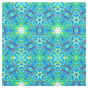 Waterverf Verwerkt Monogram Groen Abstract Stof