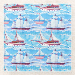 Waterverf Verzendpatroon Glazen Onderzetter