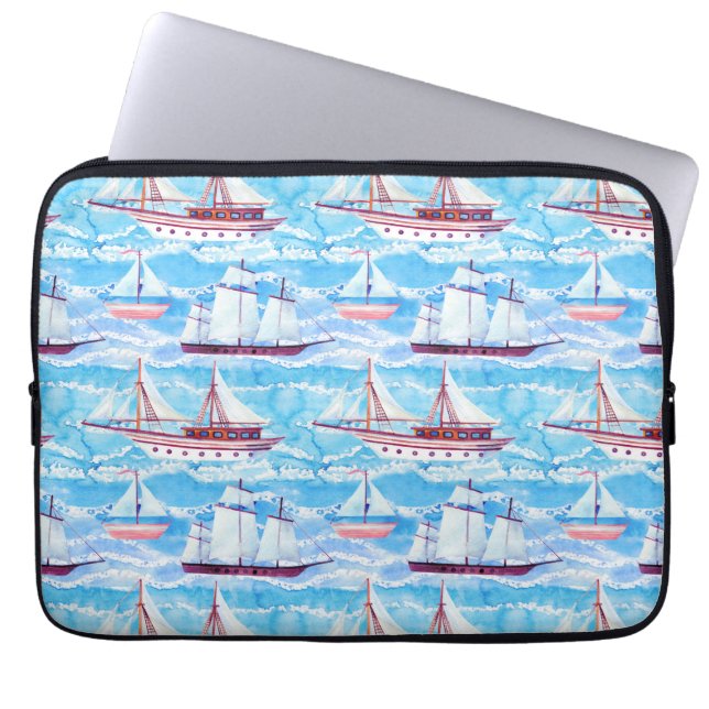 Waterverf Verzendpatroon Laptop Sleeve (Voorkant)