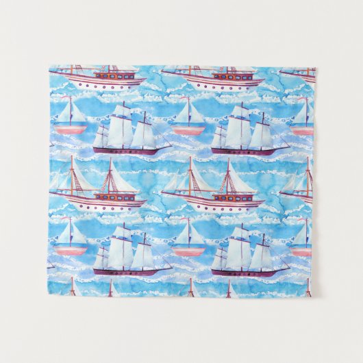 Waterverf Verzendpatroon Wandkleed (Voorkant (horizontaal))