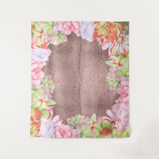 Waterverf vetplanten achtergrond wandkleed (Voorkant)