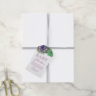 Waterverf vetplanten | Baby shower Favor Tag Cadeaulabel