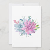 Waterverf vetplanten bruiloft uitnodigingen (Achterkant)