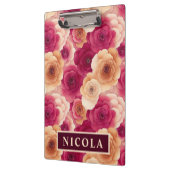 Waterverf Vibrant Painted Pink Spring Flowers Klembord (Links)