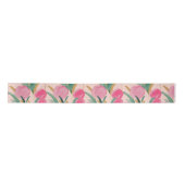 Waterverf Vibrant Painted Pink Spring Flowers Lint (Voorkant)