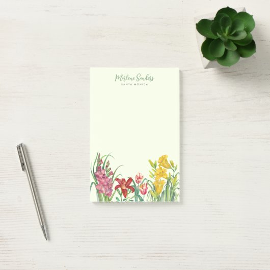 Waterverf Vibrant Spring Flowers Dry Erase Board Post-it® Notes (Kantoor)