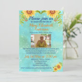 Waterverf Viering van het Leven Begrafenis Foto Bl Kaart (Staand voorkant)