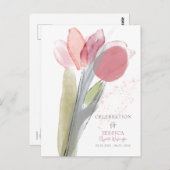 Waterverf viering van het roze leven briefkaart (Voorkant / Achterkant)